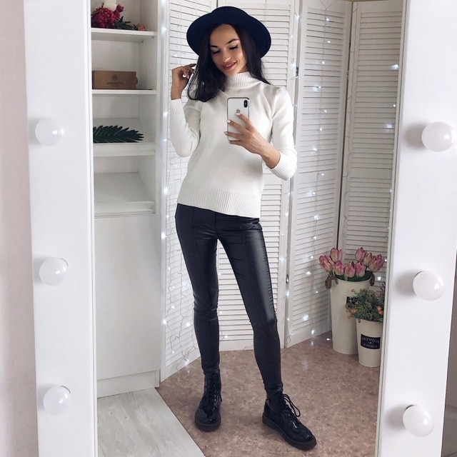 Vrouwen Dunne Fluwelen PU Lederen Broek Vrouwelijke Elastische Stretch Faux Leather Skinny Potlood Pant Strakke Broek Herfst Winter