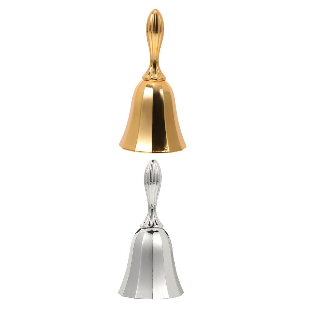 2Pcs Zinc Alloy Hand Bells Retro Call Bells Decorative Bells for Home Restaurant