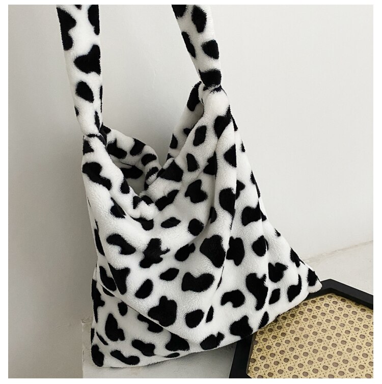 Bolsa de ombro de impressão de vaca schoudertas dames mulher saco macio sacoche bandoulière handtasche tote mensageiro sacos crossbody para mulher: Default Title