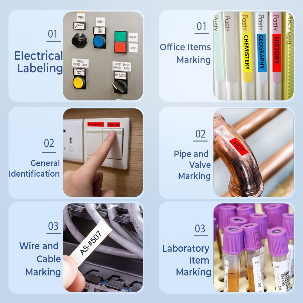 12mm TZe 131 Labels For Brother TZe-131 Label Tape Laminated Tape For Brother P touch PT-E110 PT-H100P PT-H100R Label Maker