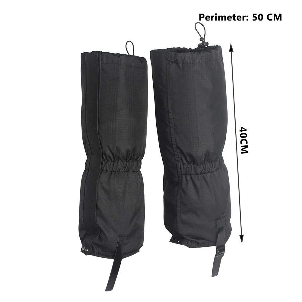 Guêtres De Randonnée Réglables – Tissu Oxford Déchirure, Imperméable, Coupe-vent – Hauteur 35 Cm, Largeur 46 Cm – Noir, 130 G