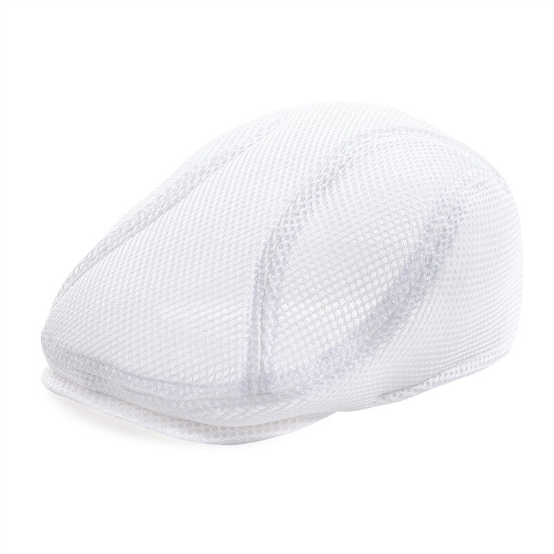 FEINION Flat Cap Summer Mesh Breathable Ivy Hat Driving Newsboy Caps Golf Hat Cabbie Boina Hats 075