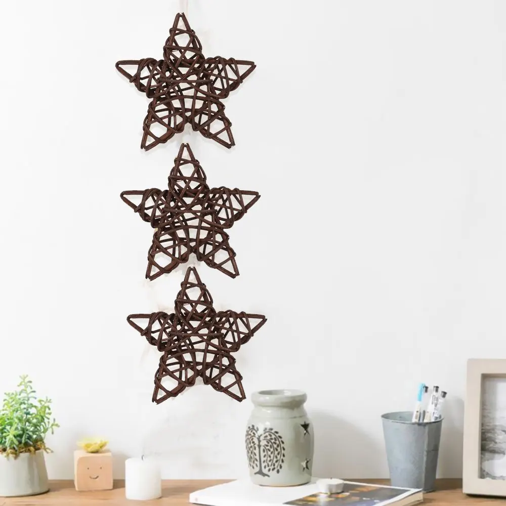 10 pçs madeira café branco rattan bola coração estrelas diy acessórios decorações para casa ornamento da árvore de natal fontes de festa de casamento