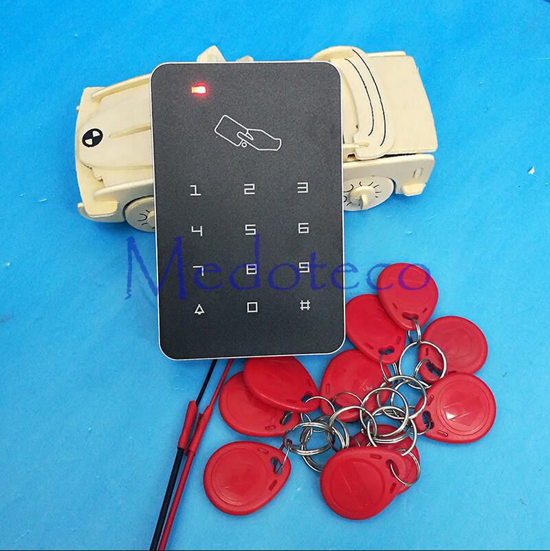 125khz Rfid Access Control High Security RFID Proximity Entry Door Lock Access Control System 1000 User keypad Door Controller: Red Keycard