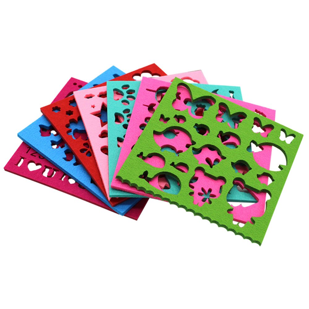 7pcs Wool Felt Shape Needle Felt DIY Craft Stencil Applique Craft