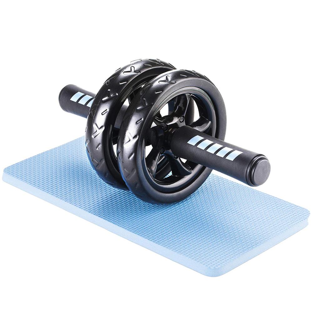 Abdominal Ab Wheel Roller with Mat No Noise Muscle Double-wheeled Abdominal Roller Workouts Abdominal Fitness Exercise Equipment