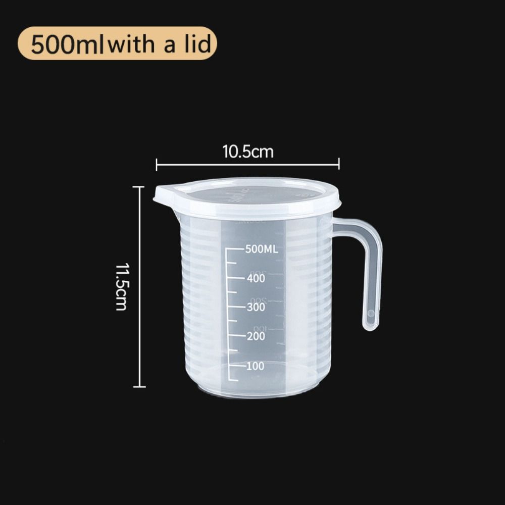 Vaso de medición graduado de plástico de gran capacidad, vaso de laboratorio transparente con tapa, taza mezcladora transparente, cocina y horneado: Gris oscuro