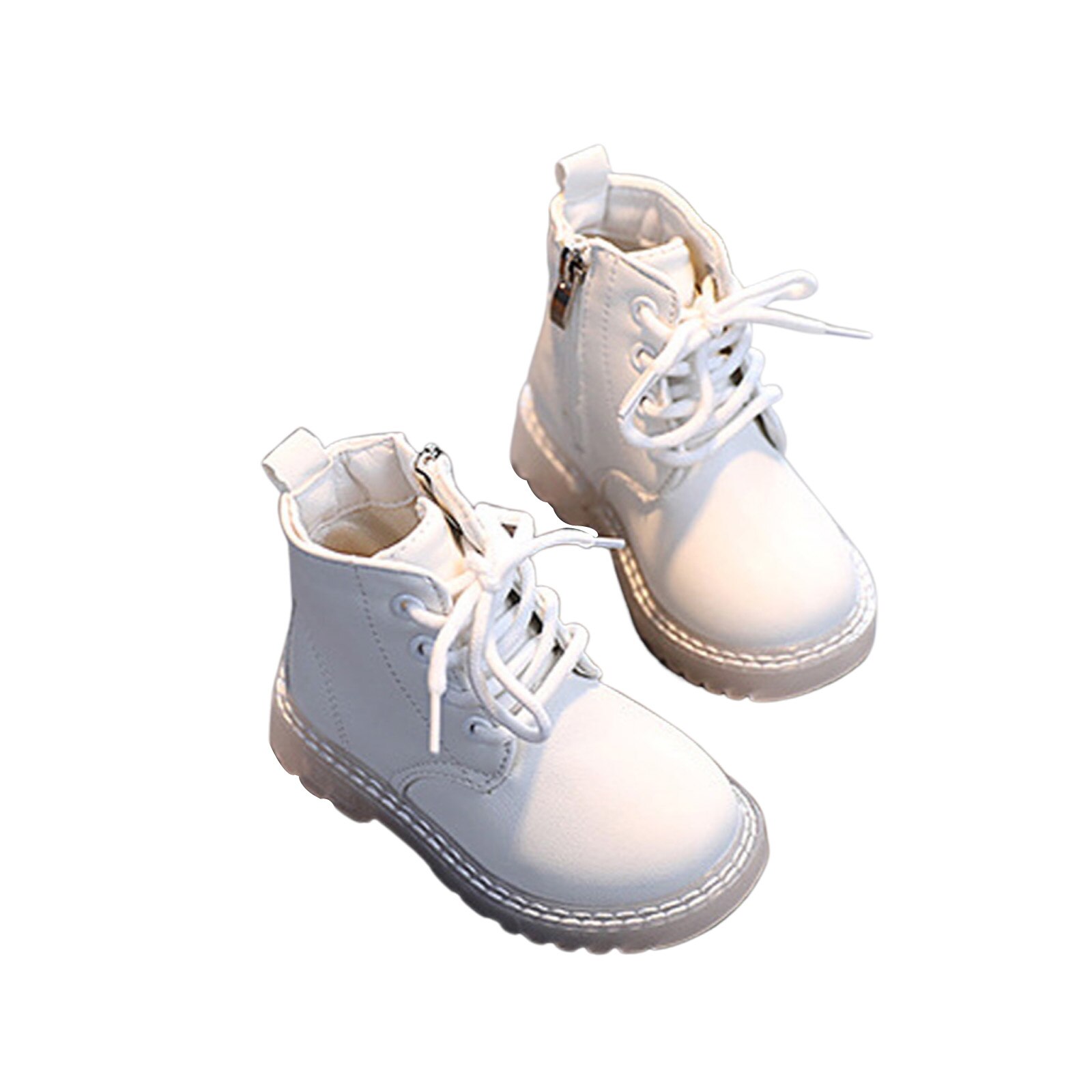 Bottes chaudes de printemps et d'automne pour enfants, chaussures de neige en coton pour filles: WHITE / 9-15m