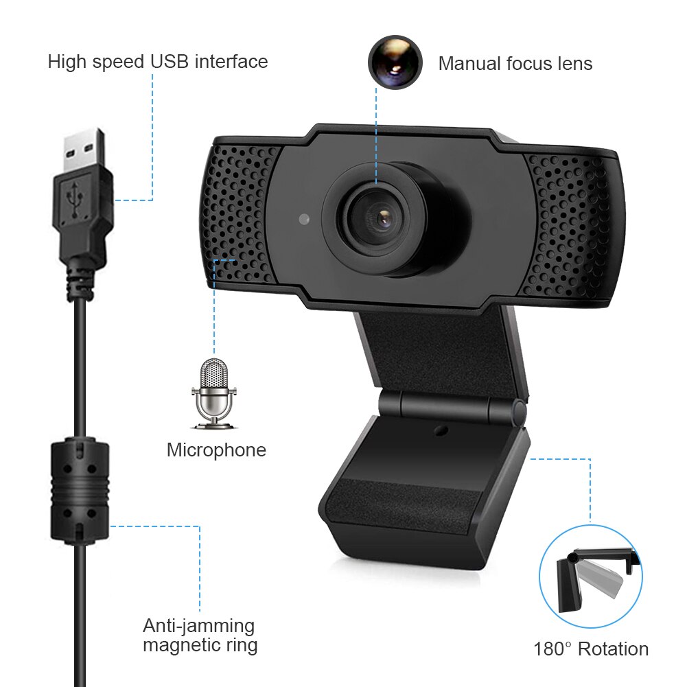 11080P Hd Camera Usb Webcam Autofocus Webcam Voor Computer Laptop Pc Met Microfoon Video Calling Home Apparatuur Externe