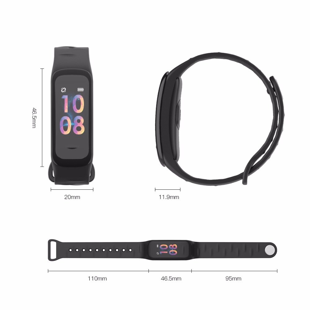 Smart band Blood pressure measure Color OLED Screen C1 plus Fitness tracker Heart rate monitor Waterproof Smartband Watch Sport