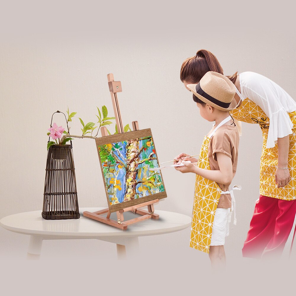 Easel for Painting Adjustable Tabletop H-frame Wood Easel Assembled High Art Supplies for Artists Students School