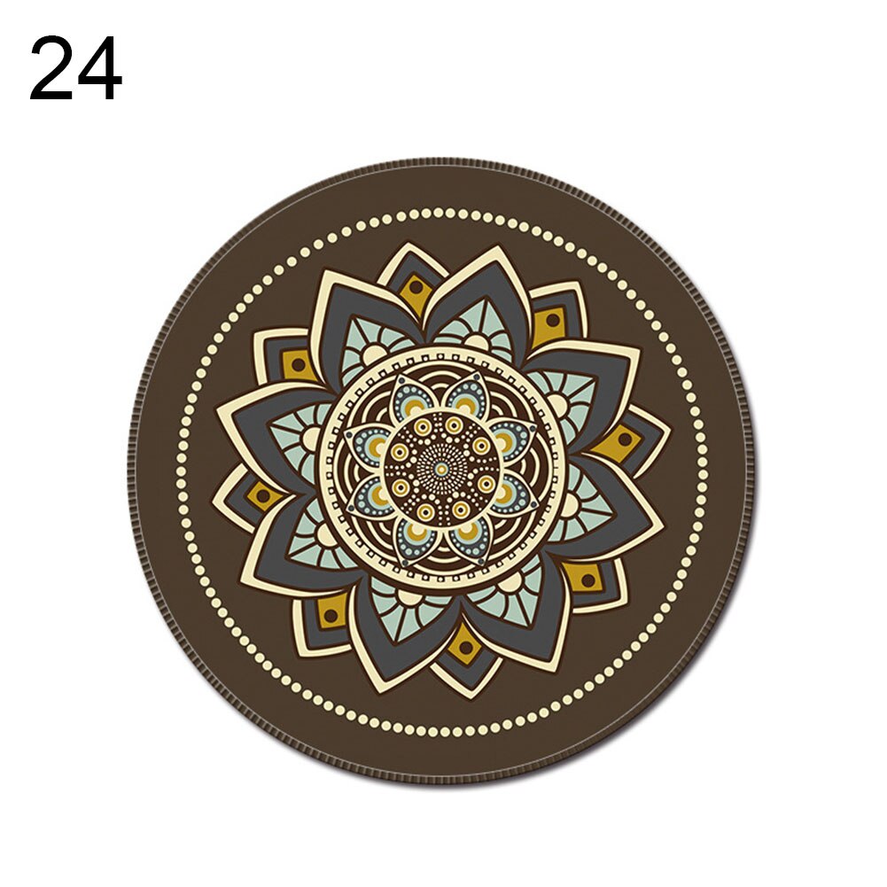 1PCS Vintage Bohemian Round Computer 3D Game Carpet Mouse Pad Mat Anti Slip Mousepad: 24