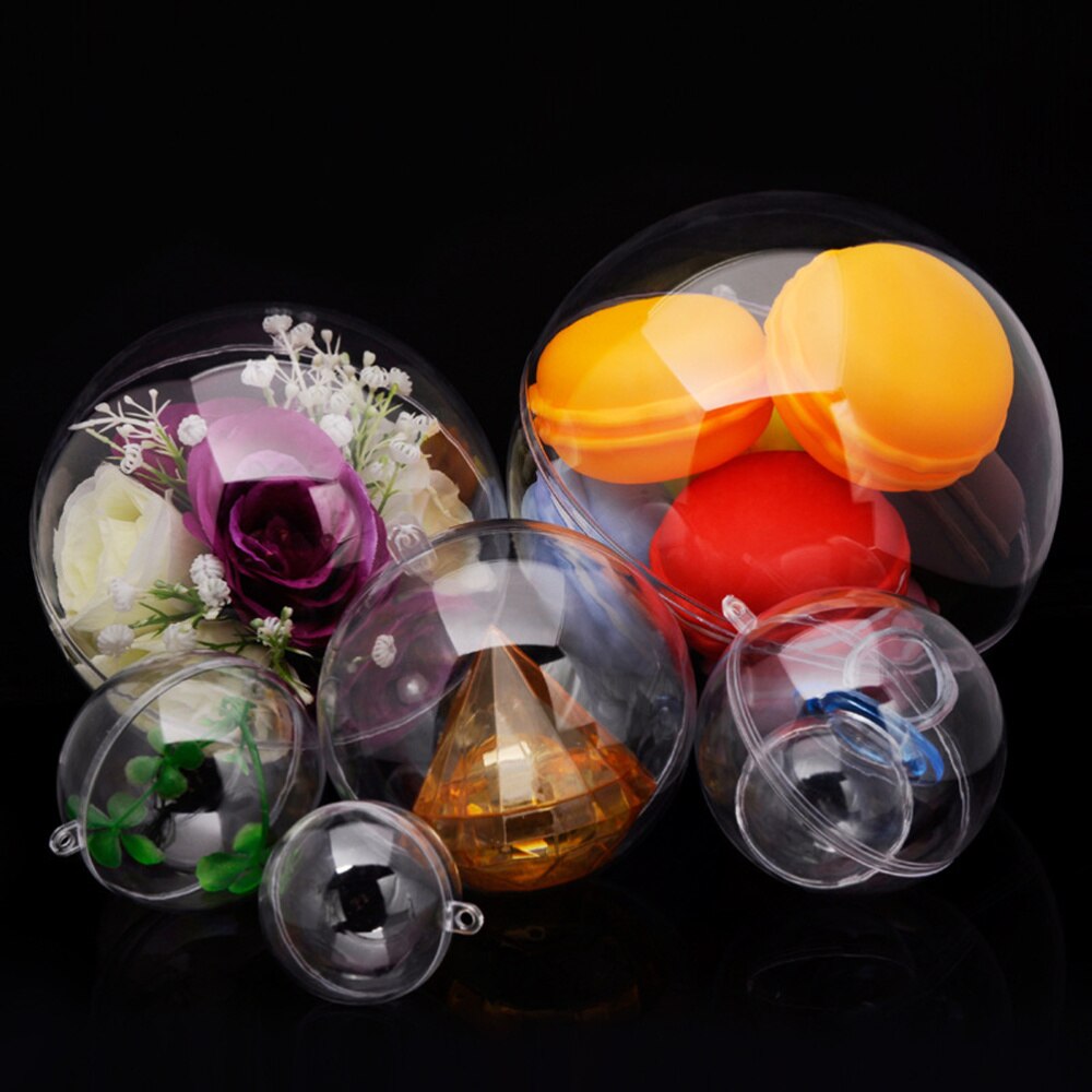 1PC Christmas Clear Candy Box Snack Empty Transparent Box Ball for Christmas Tree