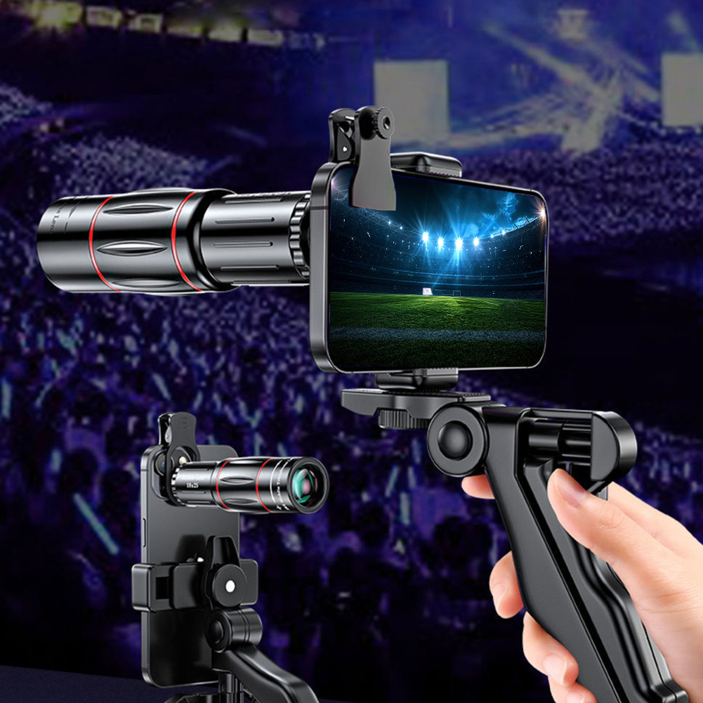 18/28/36X Monocular Telescope Clip-On Zoom HD Telescope Lens Universal Phone Camera Telephoto Lens for Camping Hunting Sports