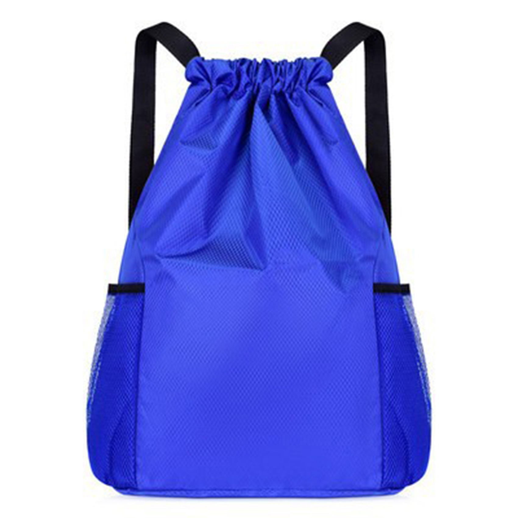 Heren/dames rugzak met trekkoordvak, waterdichte oxford rugzak met grote capaciteit, reistas met trekkoord, fitness sporttas: 12 inch / Blauw