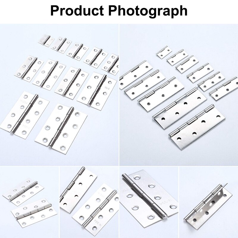 24 PCS 66mm Timber Door Hinges Stainless Steel Hinges for Internal &amp; External Doors Kitchen Cabinet Wardrobe with Screws