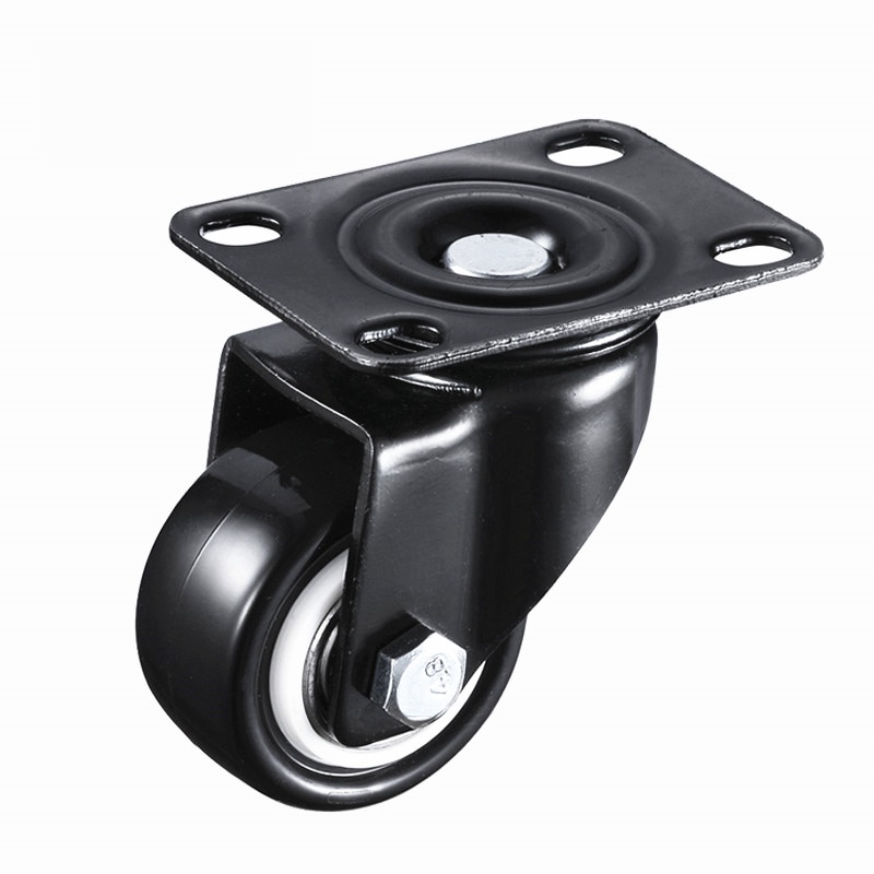 4 Pcs 1.5 Inches 41 Mm Zware 180Kg Zwart Zwenkwielen Trolley Meubels Caster Rubber