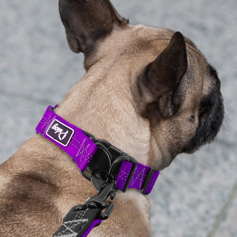 Collar reflectivo para Perro, hebilla ajustable de seguridad, nailon, pequeños y medianos para cachorros, Pitbull, Beagle, S, M, L