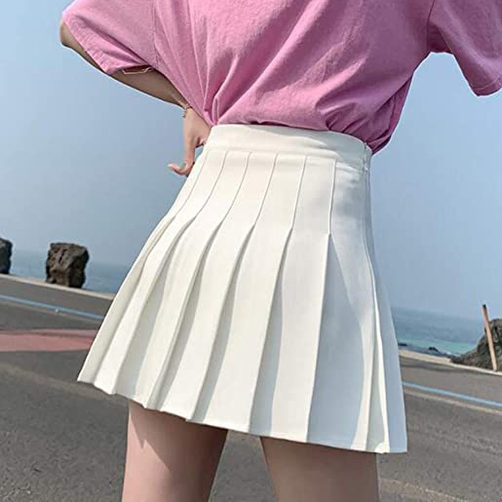 35# Women Skirt School Uniform Pure Color Pleated Skirt Academic Style Skirts Clothes faldas mujer moda