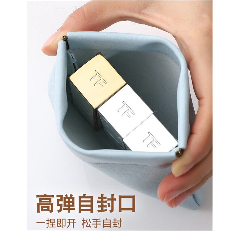 Mini Organizer Tasche Frauen Einfache PU Leder Schmuck Tasche machen-hoch fallen Lippenstifte Tasche Geldbörsen Magnetische Eröffnung Kleine Lagerung Tasche