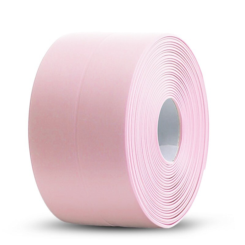 Badkamer Douche Wastafel Bad Afdichting Tape Strip Wit Pvc Zelfklevende Waterdichte Muursticker Voor Badkamer Keuken Kalefateren Strip: Pink / 1.5inch(3.8CM)