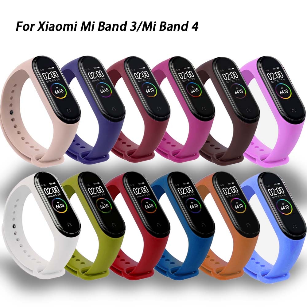 For Xiaomi Mi Band 4 3 Silicone Pink Replacement Wristband Bracelet Watchband For Xiomi Mi Band3 Miband 4 3 Band4 Wrist Strap