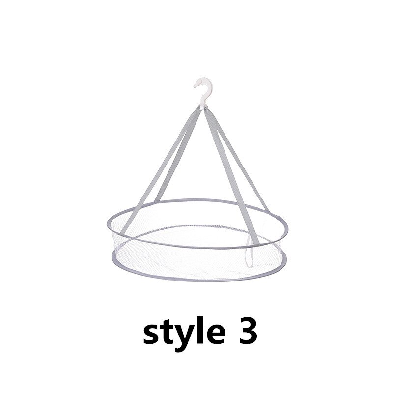 1/2/3 Layer Folding Clothes Drying Rack Hanging Clothing Basket Dryer Toys Socks Drying Net Solid Mesh Laundry Basket Household: style 3