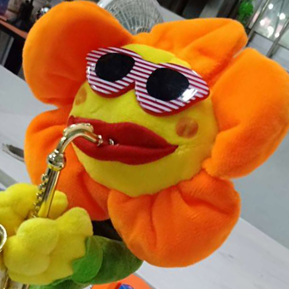 Singendes, tanzendes saxophon-sonnenblumen-spielzeug mit usb-ladefunktion