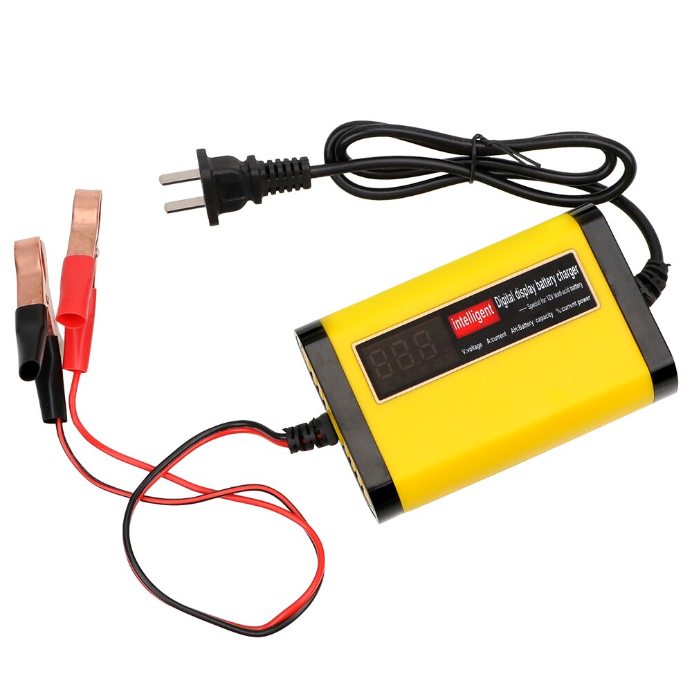 12V-24V 2/8A Full Automatic Car Battery Charger Digital LCD Wet Dry Lead Acid Power Pulse Repair Intelligent Battery-charger: 2A US Plug