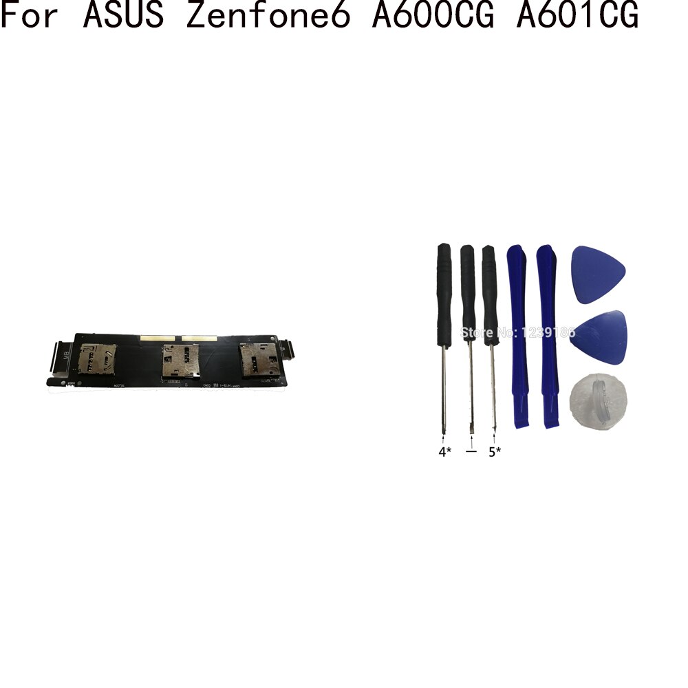 T00G A600CG SIM Card slot printplaat Reparatie onderdelen Voor ASUS Zenfone 6 A601CG Smartphone + Nummer