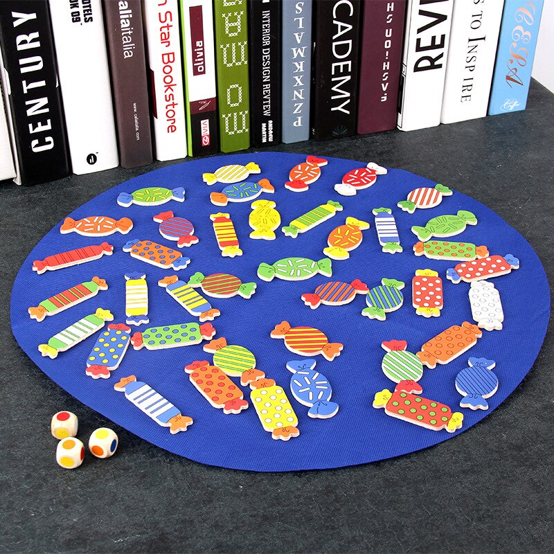 Candy Shape Memory Matching Game Color Cognitive Wooden Board Game Parent and Child Children Educational Force Training Toy