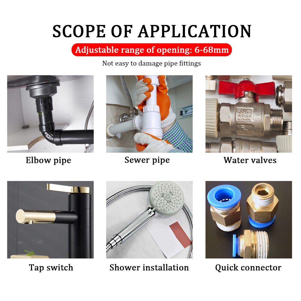 16-68mm Aluminium Alloy Snap Short Shank Key Nut Adjustable Spanner Multifunction Repair Tools Mini Universal Home Large Opening