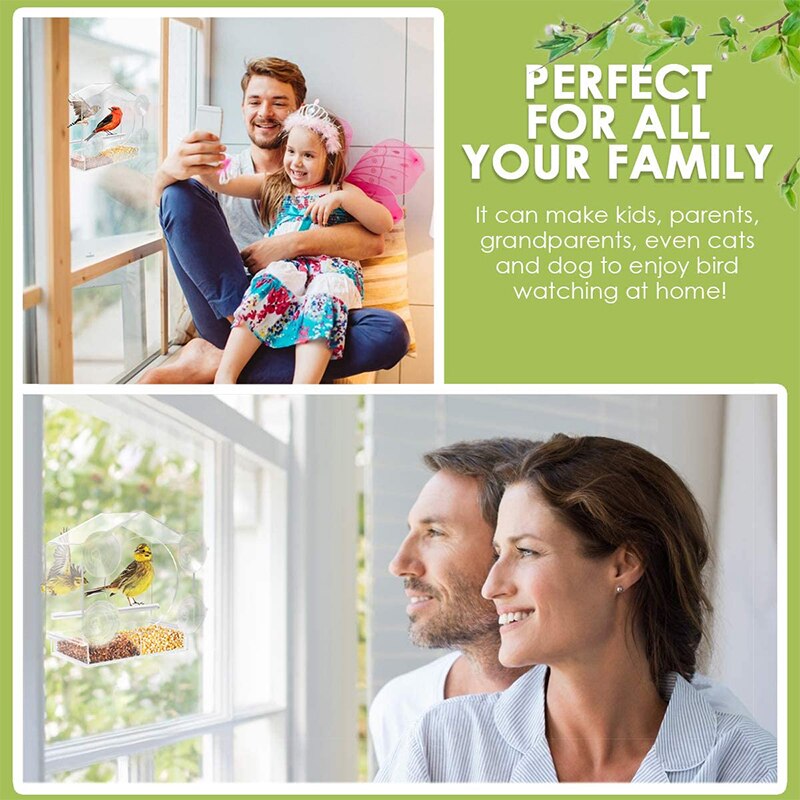 Venster Bekijken Vogel Feeder Hotel Tafel Zaad Pinda Opknoping Zuig Adsorptie Huisdier Birdhouse Zuignap Mount Huis Type Feeder