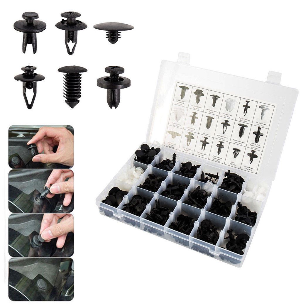415 Uds de plástico Clip de embellecedor de puerta de coche parachoques remaches tornillos Panel pieza de sujeción a presión Kit de fijación Kit para Ford