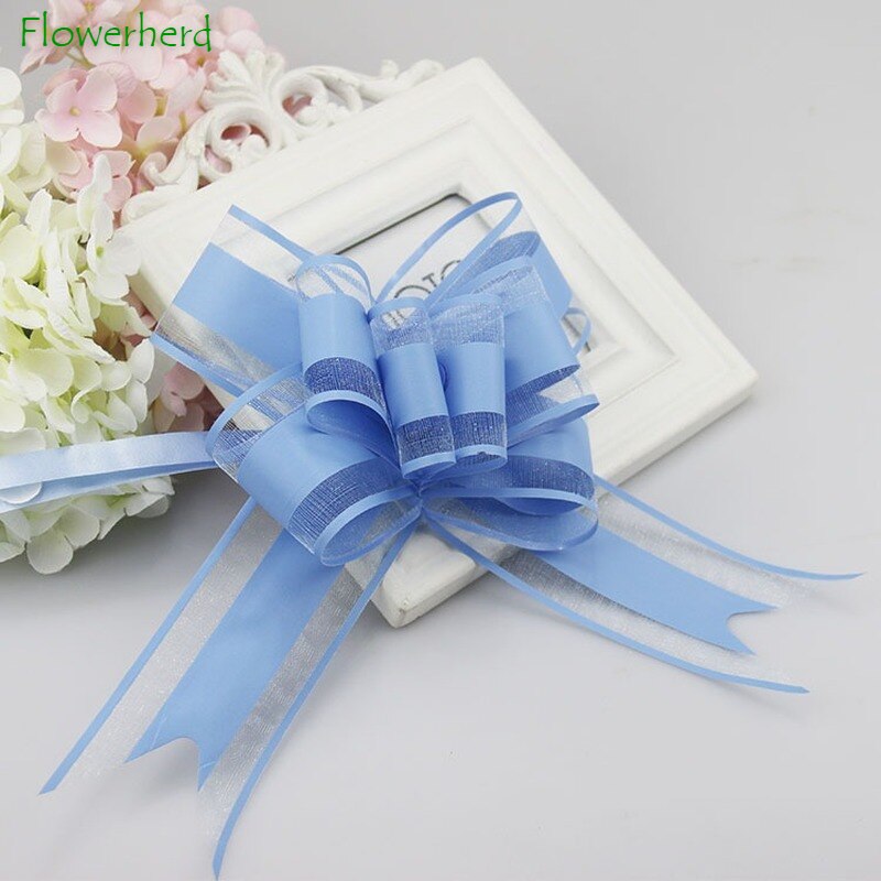 Plain Snow Yarn Garland Streamers Ribbon Flowers Packaging Bundled Wedding Car Door Hand Streamers Wedding Decoration