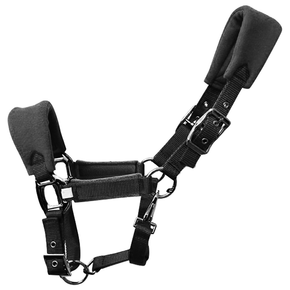 Correa de forro polar acolchada de doble capa para caballo, práctica, gruesa, ajustable, duradera, protectora, varios tamaños, accesorios: Black L