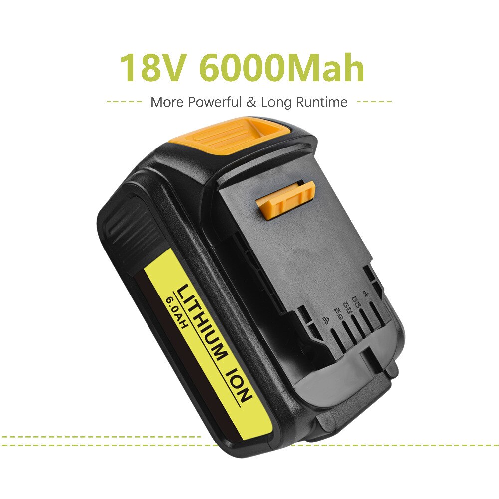 18V 6000mAh Liion Battery DCB180 Rechargeable Battery For DEWALT DCB180,DCB181 XJ DCB200,DCB201,DCB201-2,DCB204,DCB20 DCB182