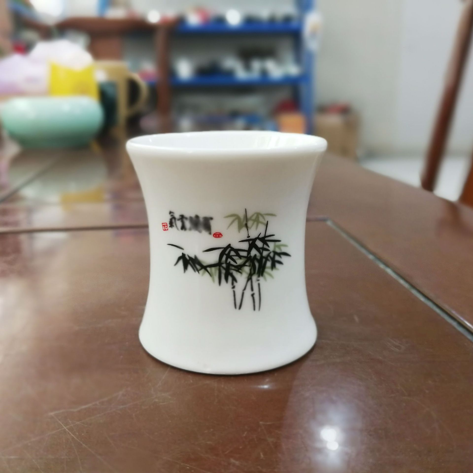 2 st/set smal midja keramiskt snapsglas plommon qing lotus 40ml skaftlösa sakekoppar hemmabar restaurang risvinset plantkoppset