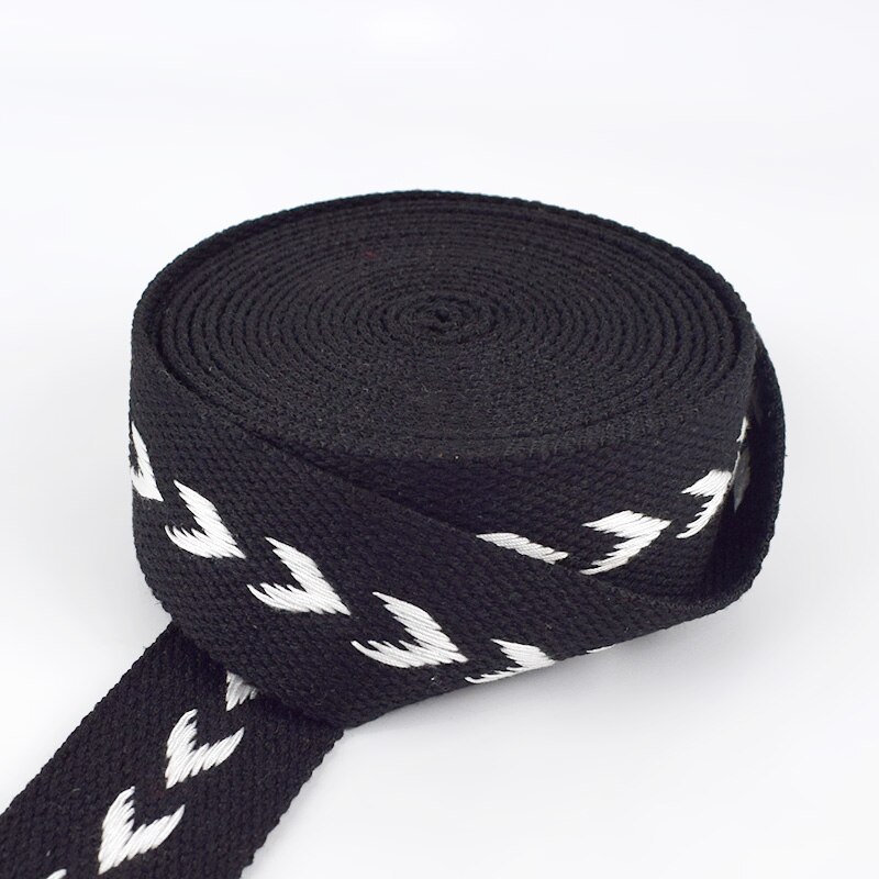 Sangle jacquard Ethnique 38mm - Noir