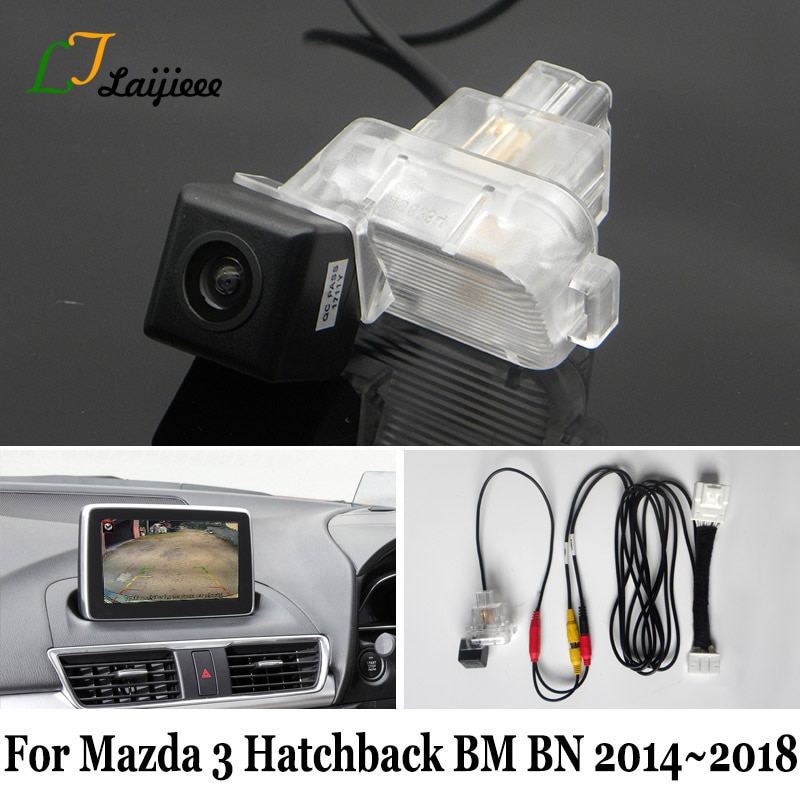 Til mazda 3 mazda 3 hatchback bm bn oem skærmkompatibel hd bagfra backup backup kamera diy så let