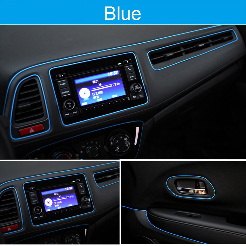 Moldura para decoración de coche, tiras flexibles, 1/3/5M, molduras interiores para coche, embellecedor de cubierta para salpicadero, puerta, borde, estilo Universal
