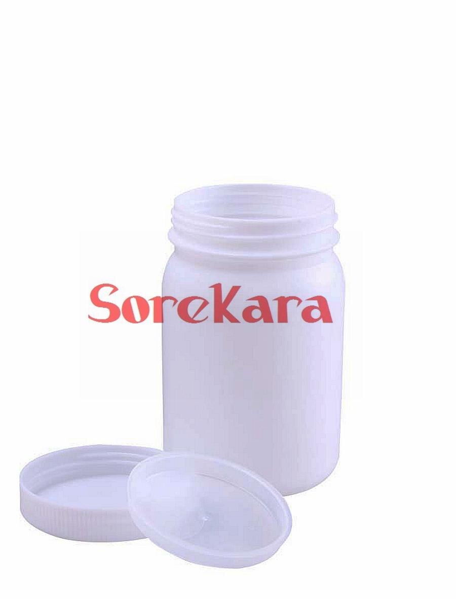 500ml White Plastic Bottle Reagent Sample Vials Plastic Lid Wide Plus Mouth
