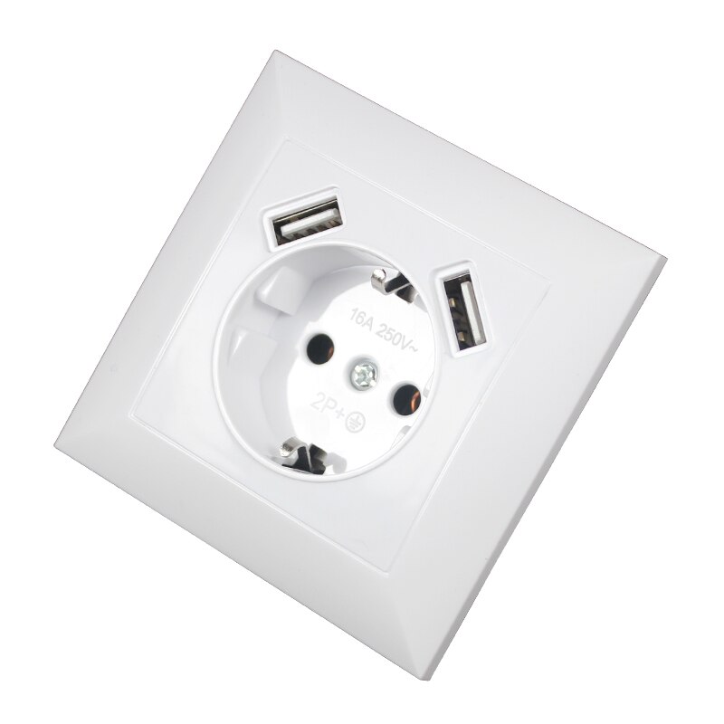 Usb Muur Socket Dubbele Usb-poort 5V 2A Usb Stopcontact Usb Murale Steckdose V2-01