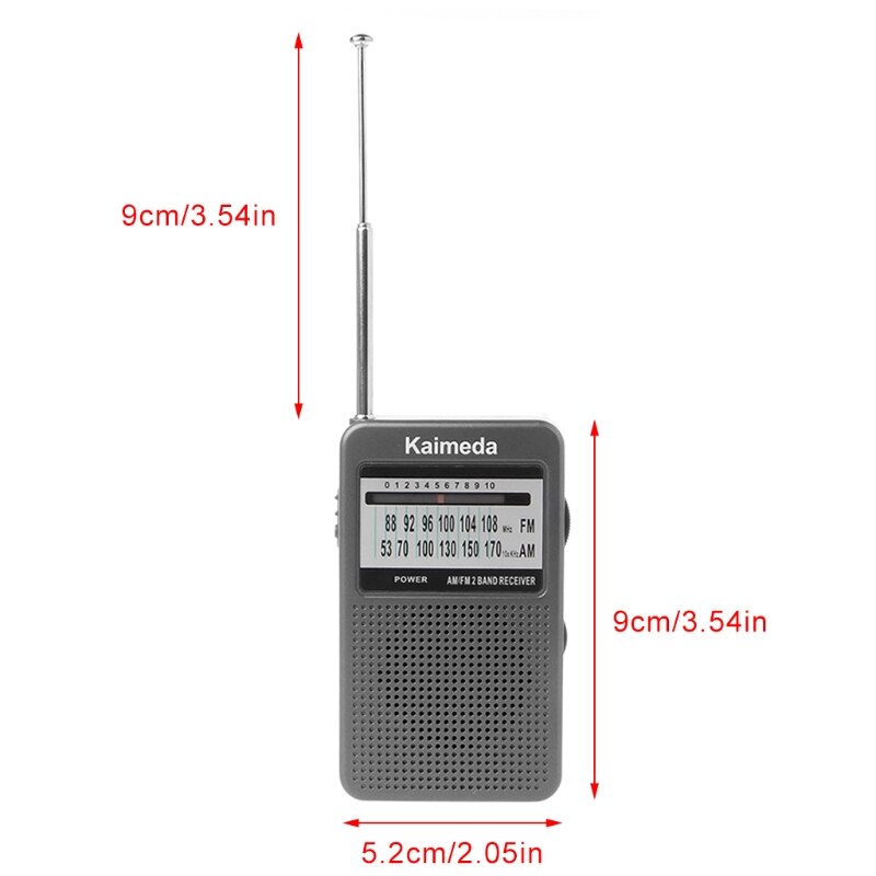 Nueva banda AM/FM 2 portátil, receptor de Radio de bolsillo con pantalla Digital, compatible con modo estéreo