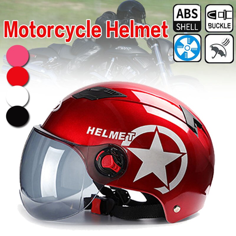 Safety Motorcycle Helmet Scooter Bike Open Face Half Baseball Cap Anti-UV Safety Hard Hat Motocross Helmet Multiple Color