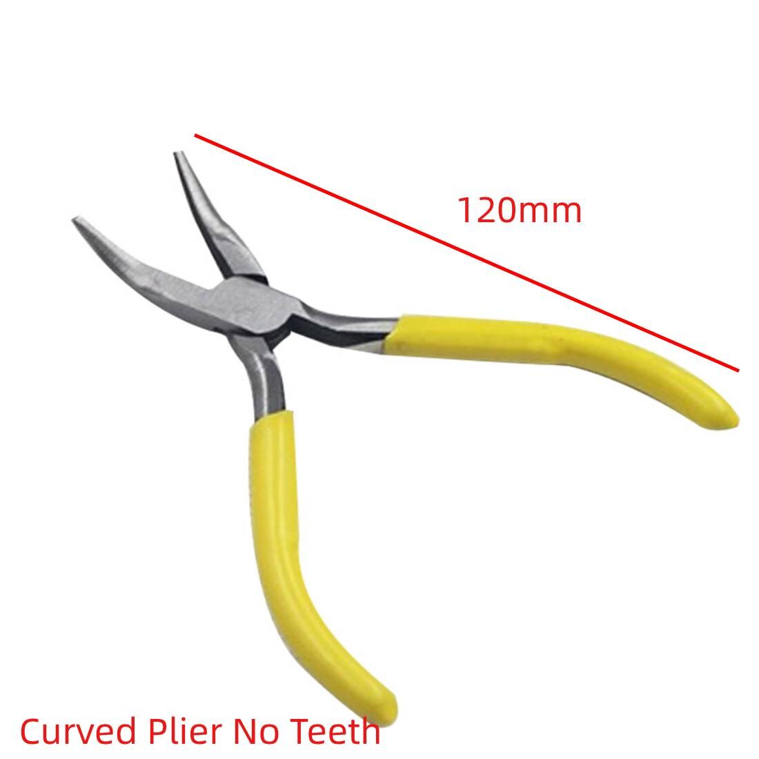 Hand Tools 8 Choices Long Round Nose Pliers Wire Crimping Cable Cutters for Jewellery Making Beading Pliers Tools Kit: Curved Plier NoTeeth