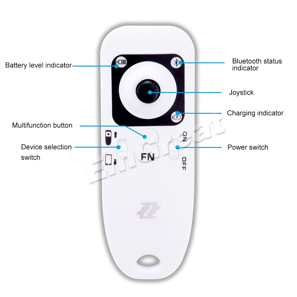 Zhiyun ZW-B01 control remoto inalámbrico Bluetooth Compatible con grúa Zhiyun rider-m 3 ejes cardán de cámara portátil
