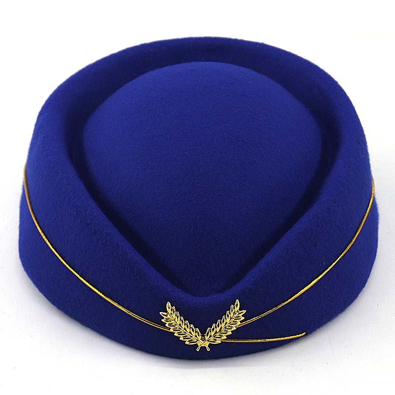 Efterår forår stewardesse uld baret kasket hat damebetter alle matchede: Blå