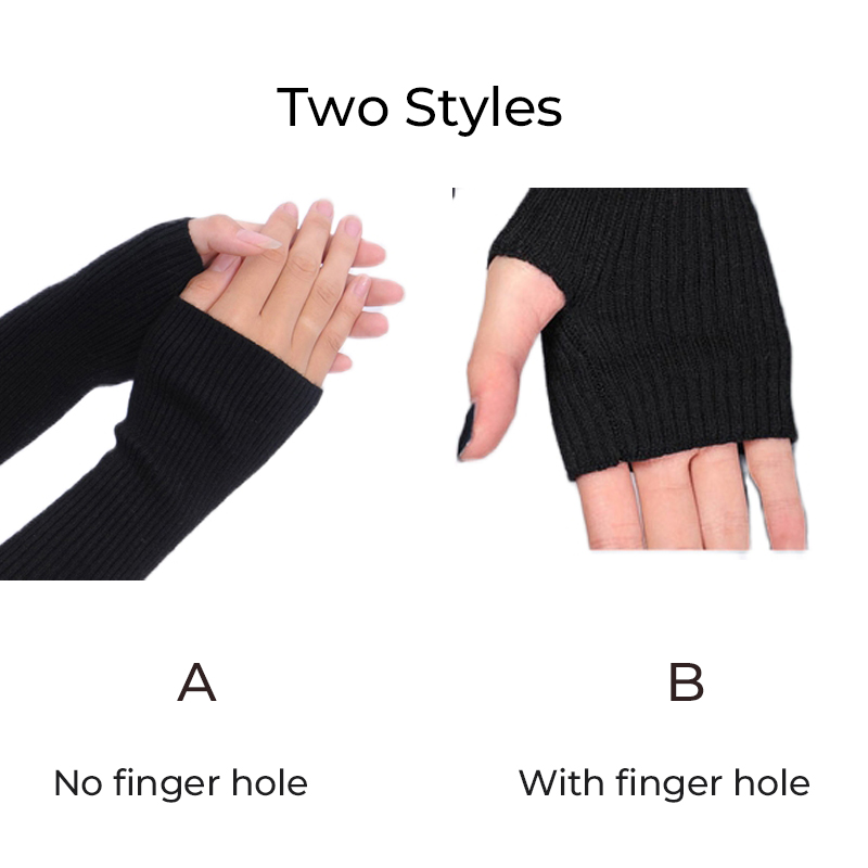 Guanti lunghi senza dita in misto cachemire da donna scaldamuscoli in misto lana invernale guanto in maglia bianco per donna 40cm 50cm 60cm di lunghezza
