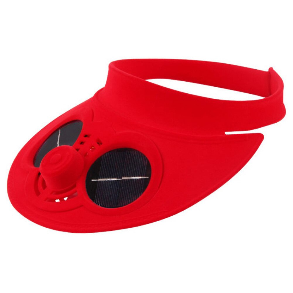 Udendørs baseball cap hat med soldrevet køleventilator til rejscykling & t8: Rød